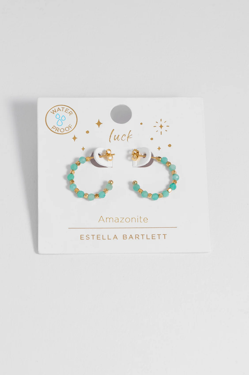 Wellness Amazonite Coco Beaded Hoops