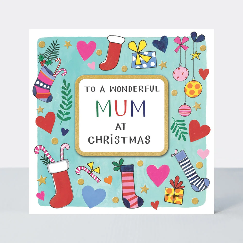 Christmas Rhubarb - Wonderful Mum/Hearts & Stockings