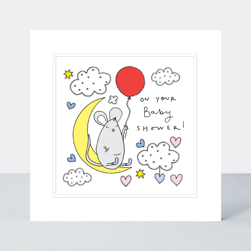 Pocket Rocket - On Your Baby Shower/Mouse On The Moon Card