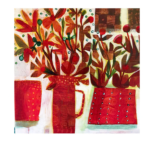 Three Red Vessels by Este MacLeod Greeting Card