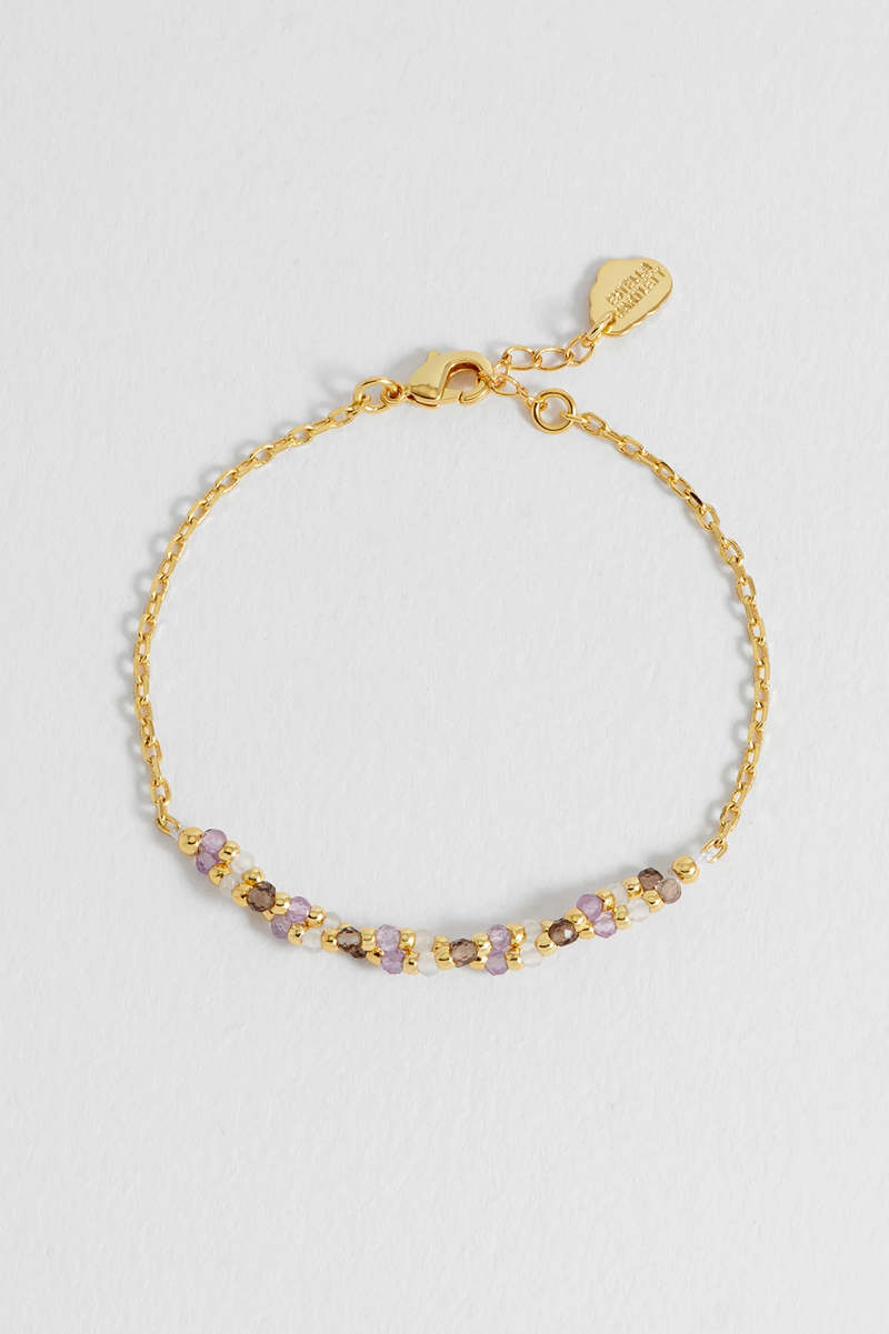 Twisted Lilac Gemstone Beaded Bracelet