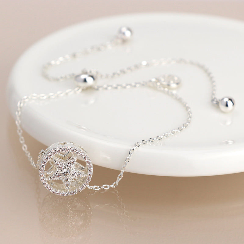 Silver plated triple strand crystal bracelet (Copy)