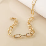 Golden textured paperchain link necklace