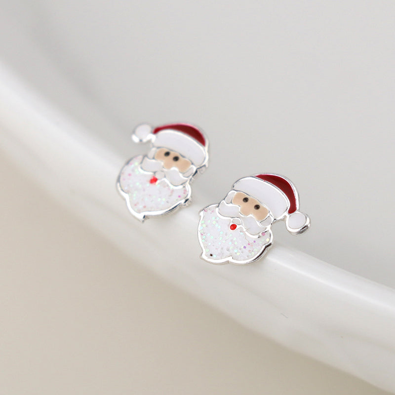 Sterling silver christmas earrings