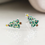 Sterling silver christmas earrings
