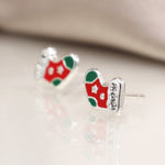 Sterling silver christmas earrings