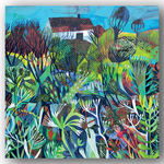 Red Roofs & Meadow Flowers by  Este MacLeod Greeting Card