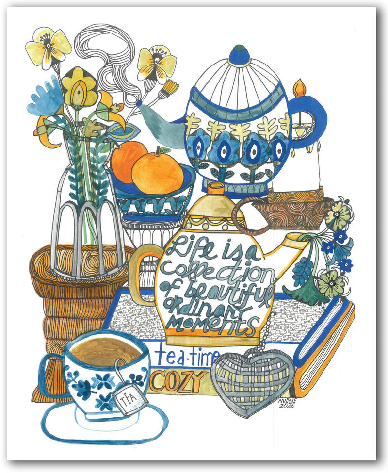 Teatime Memories by Sharon Nullmeyer aka Nullsie Greeting Card