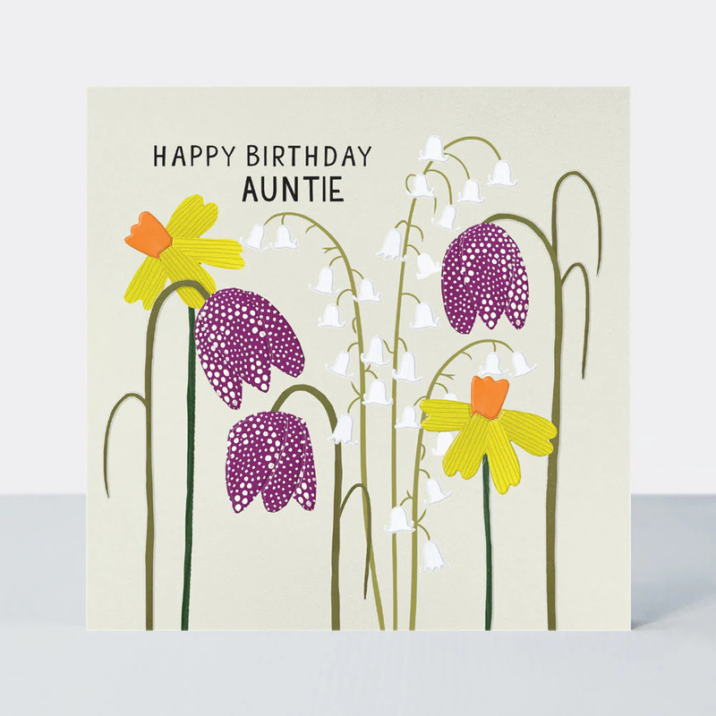 Auntie Birthday/Paper Cut Flowers Card
