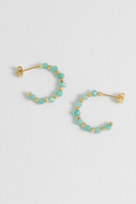 Wellness Amazonite Coco Beaded Hoops