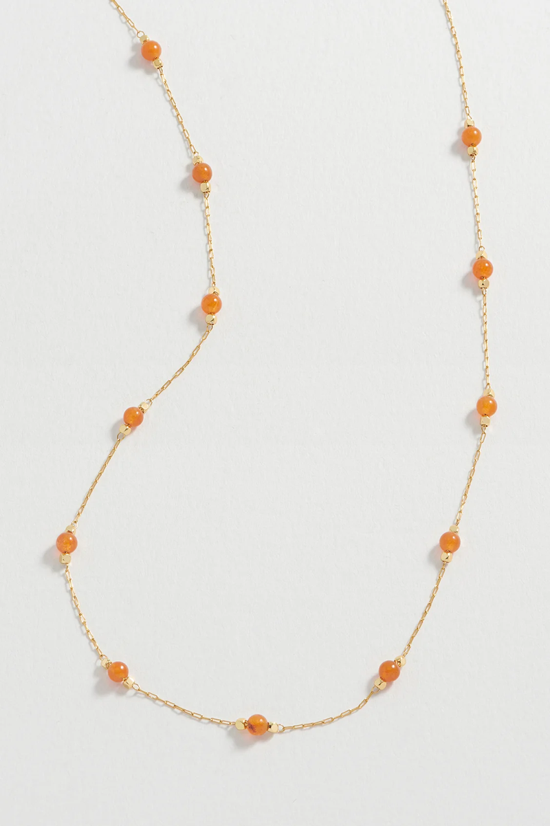 Wellness Carnelian Beaded Chain Necklace