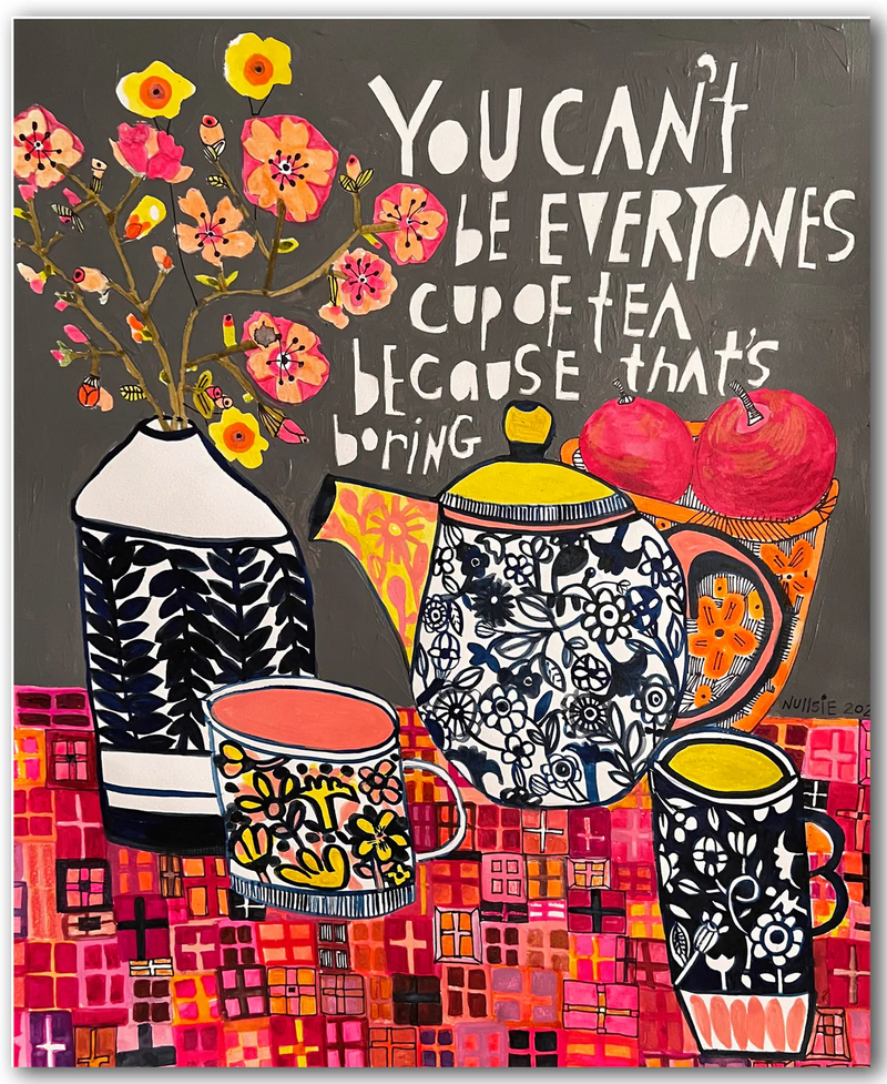 Cup of Tea by Sharon Nullmeyer aka Nullsie Greeting Card