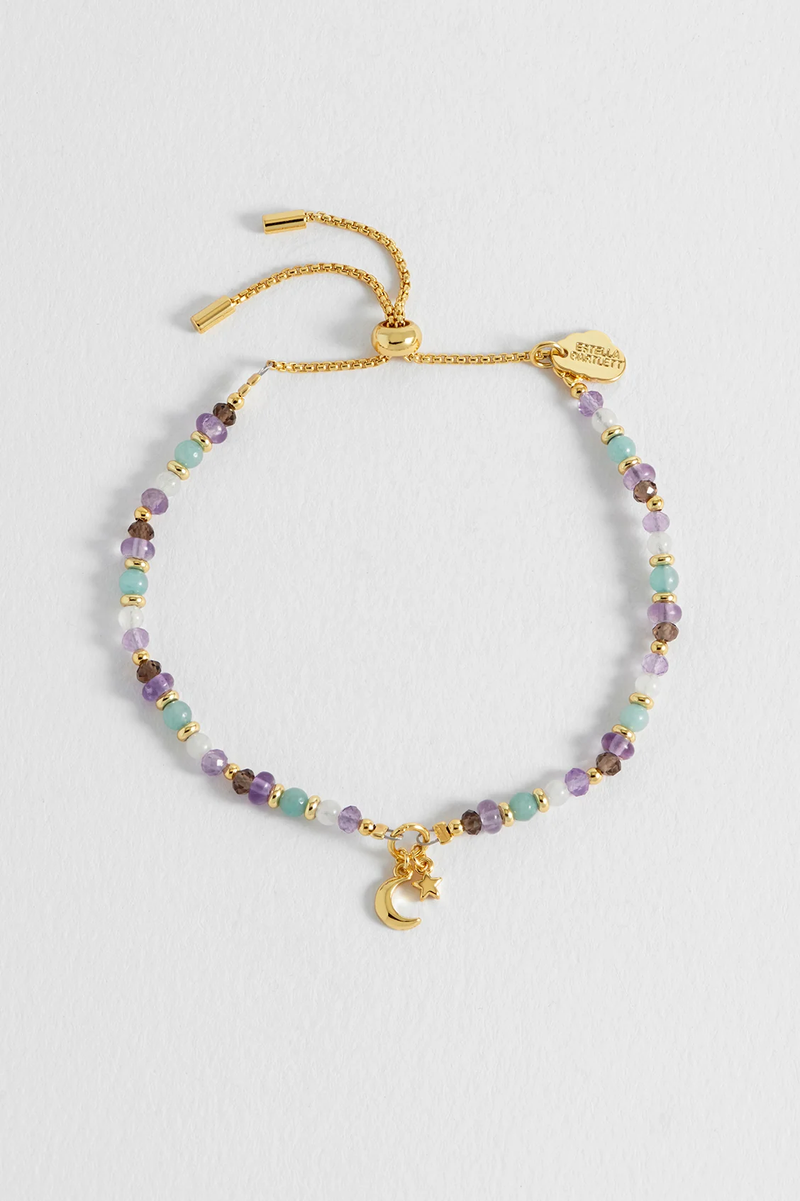 Moon and Star Faceted Pastel Mix Amelia Bracelet