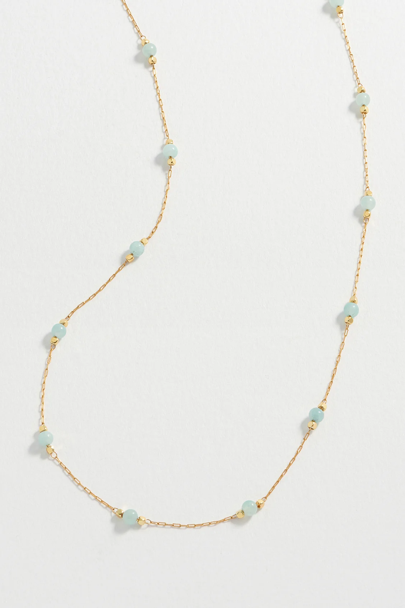 Wellness Amazonite Beaded Chain Necklace