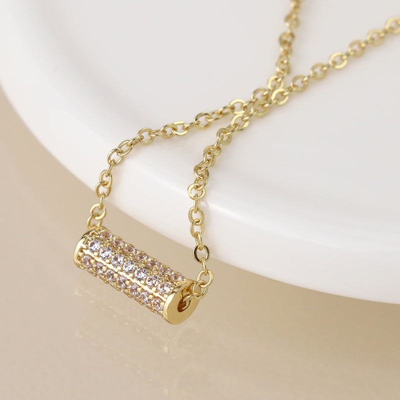 Golden crystal cylinder bracelet