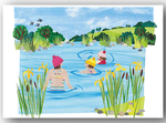 Pond Dipping by Gillian Ferguson Greeting Card