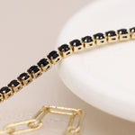 Golden and black crystal simple bracelet
