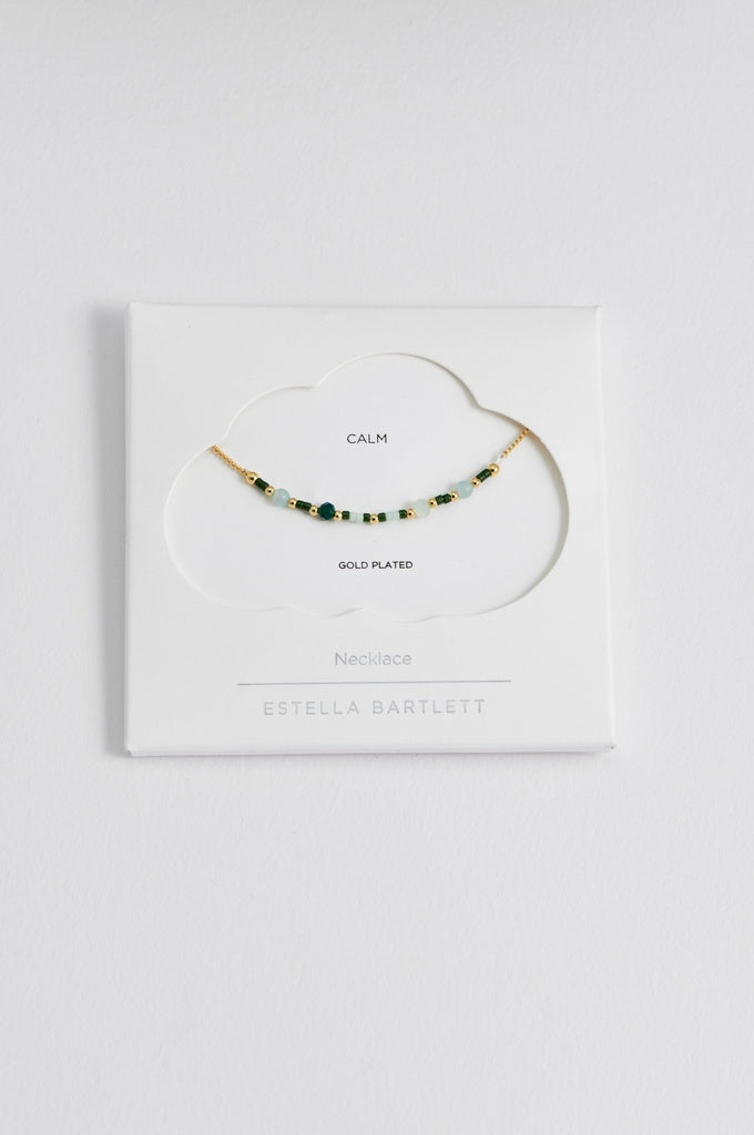 Mini Green Beaded Chain Necklace