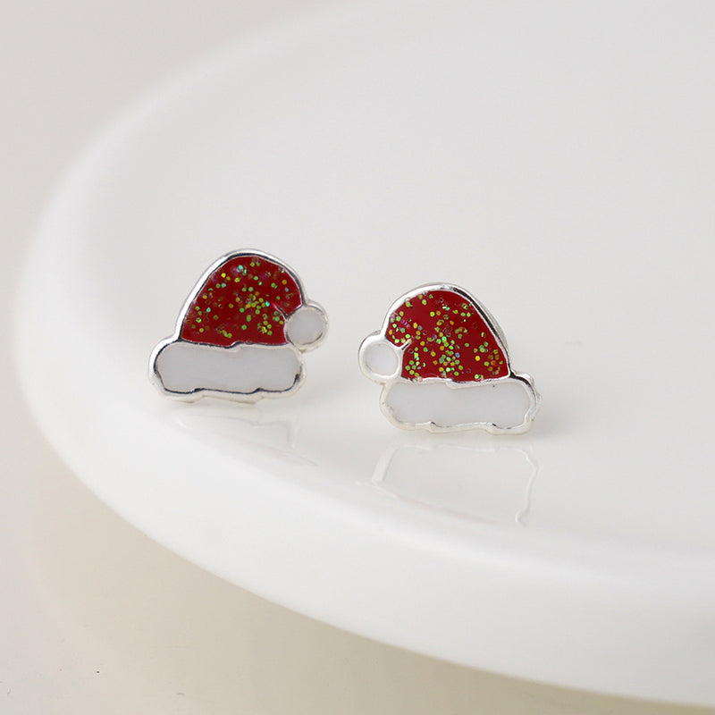 Sterling silver christmas earrings