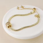 Golden triple mini crystal rings bracelet