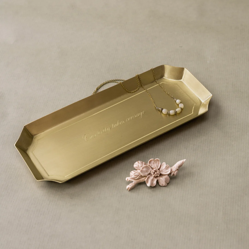 Roomytown Brass Tray - Creativity takes Courage