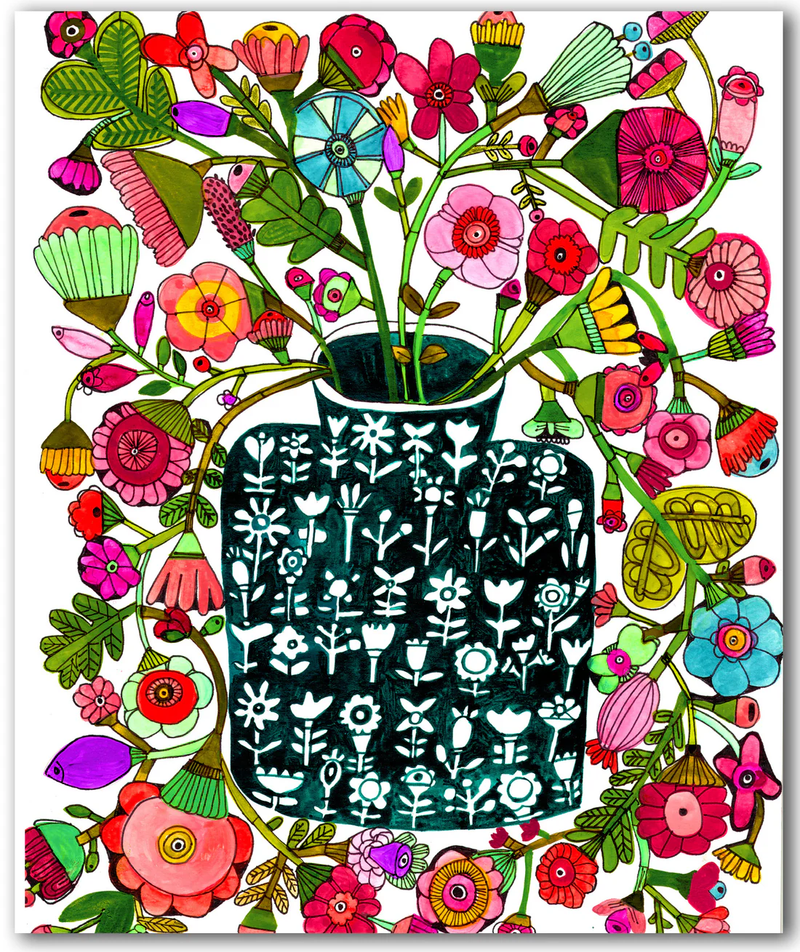 Bunch of Flowers by Sharon Nullmeyer aka Nullsie Greeting Card