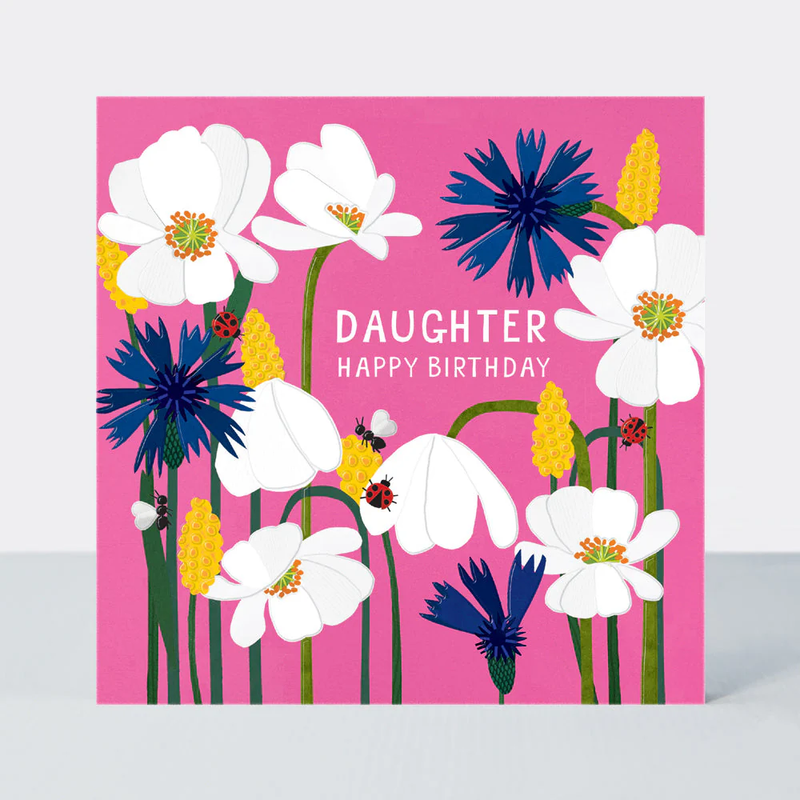 Daughter Birthday/Paper Cut Poppies & Ladybird Card