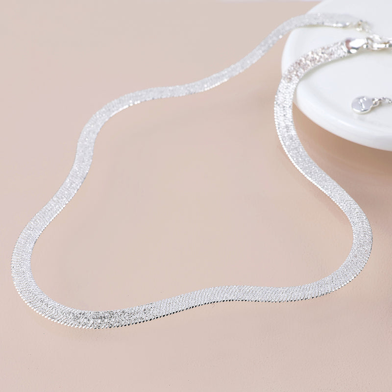 Silver plated liquid chain necklace