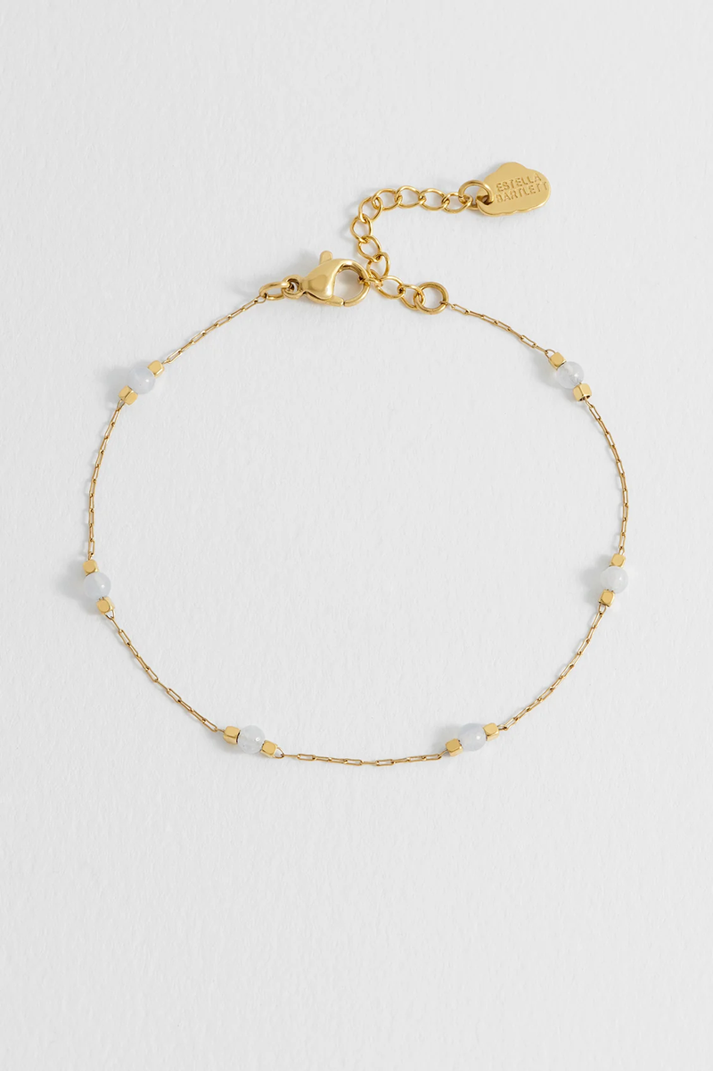 Wellness Blue Lace Agate Beaded Chain Bracelet