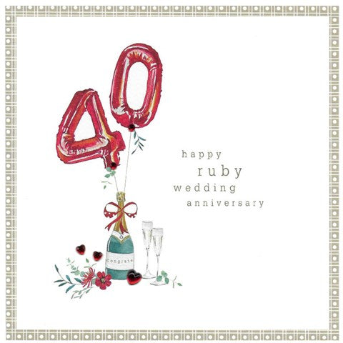 Ruby Wedding Anniversary Card