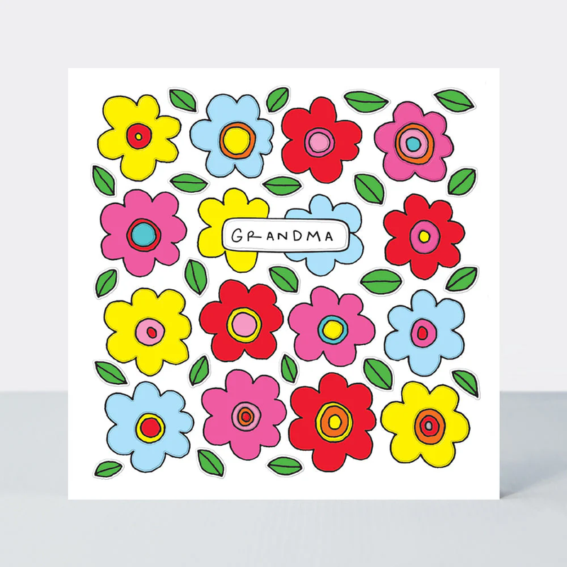 Scatter Brain - Grandma Birthday/Comic Book Style Flowers Card