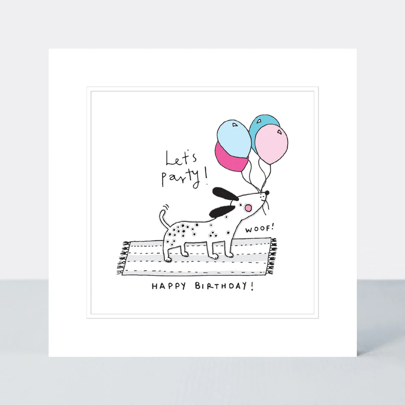 Pocket Rocket - Birthday/Dog With Balloons Card