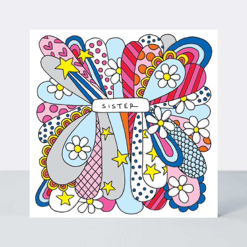 Scatter Brain - Sister Birthday/Comic Book Style Confetti Card