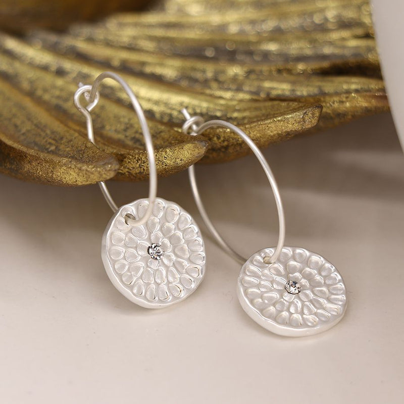 Silver plated wire hoop earrings