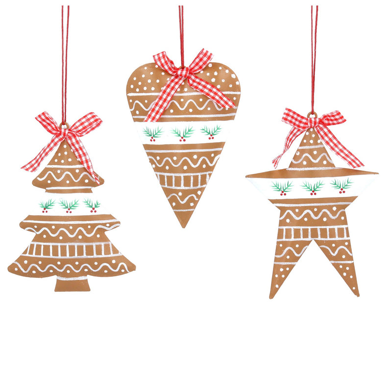 Gingerbread Shaped Metal Decoration