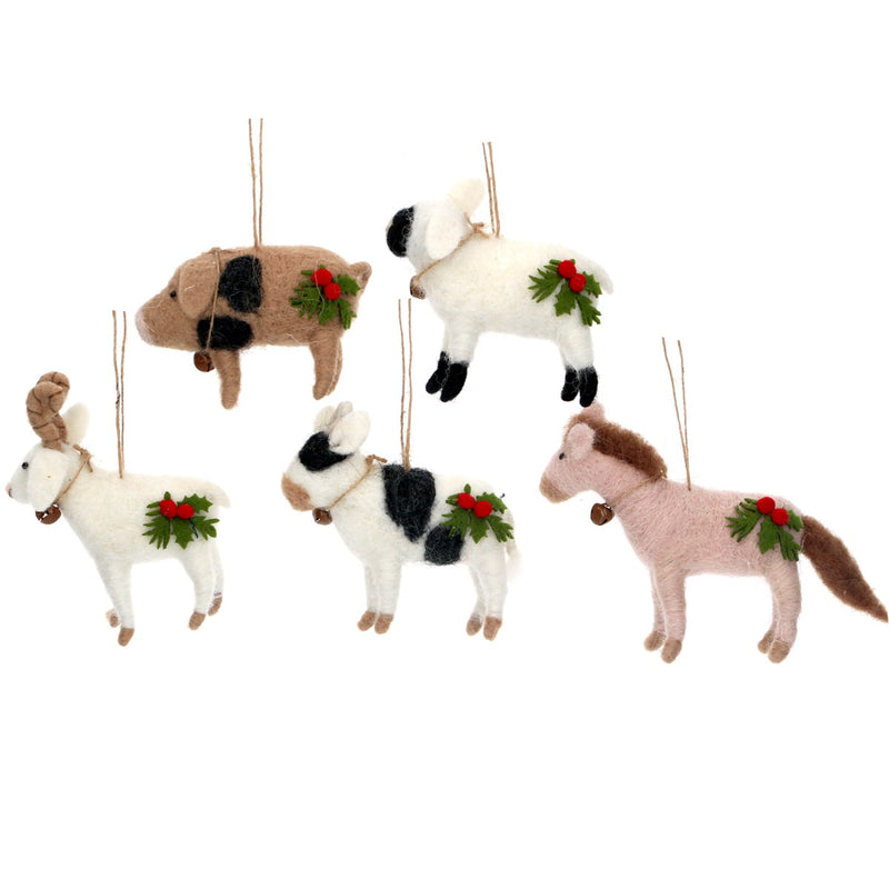 Farmyard Animal Wool Decoration