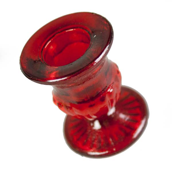 taper candle holder red