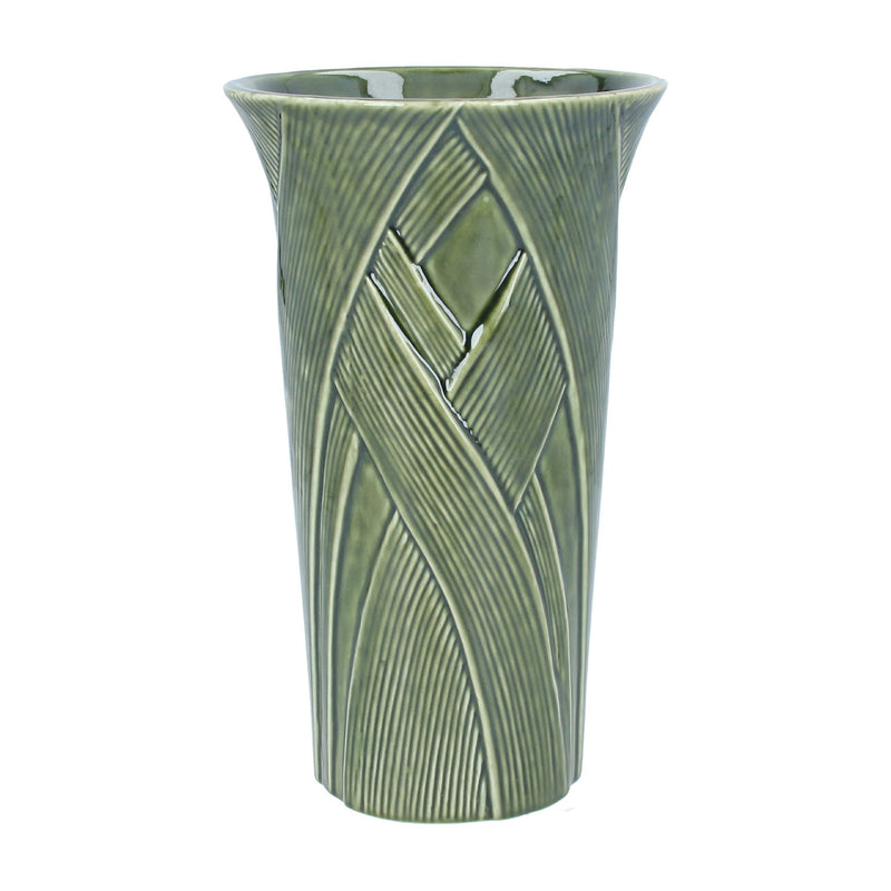 Green Vines Ceramic Vase
