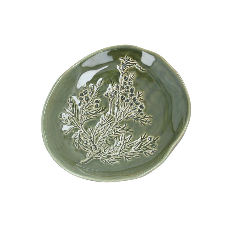 Trinket Dish 14cm - Green Dill Flower