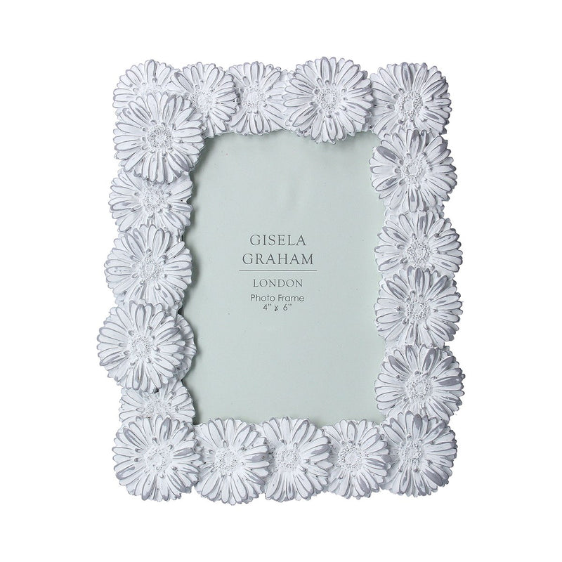 Resin Photo Frame (4x7) - Grey Wash Daisy