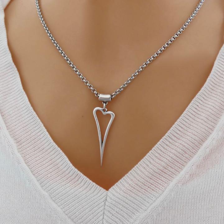 Mini Pointed Open Heart Necklace