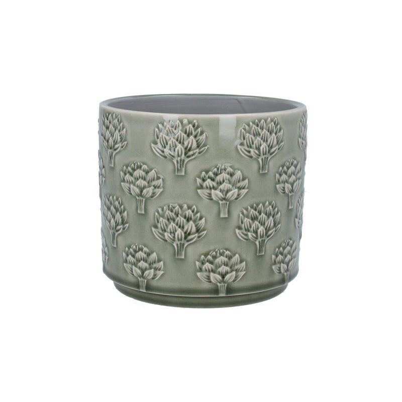 Medium Green Artichoke Stoneware Pot Cover