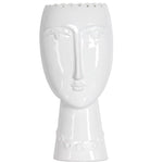 White Stoneware Face Decorative Vases and Plant Pots