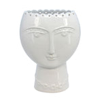 White Stoneware Face Decorative Vases and Plant Pots