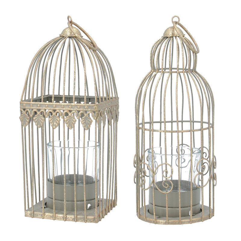 Metal Nite Lite 18cm - Gold Birdcage