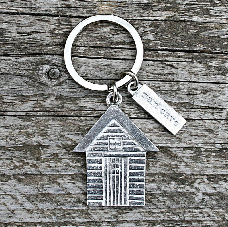 Pewter Man Cave Keyring