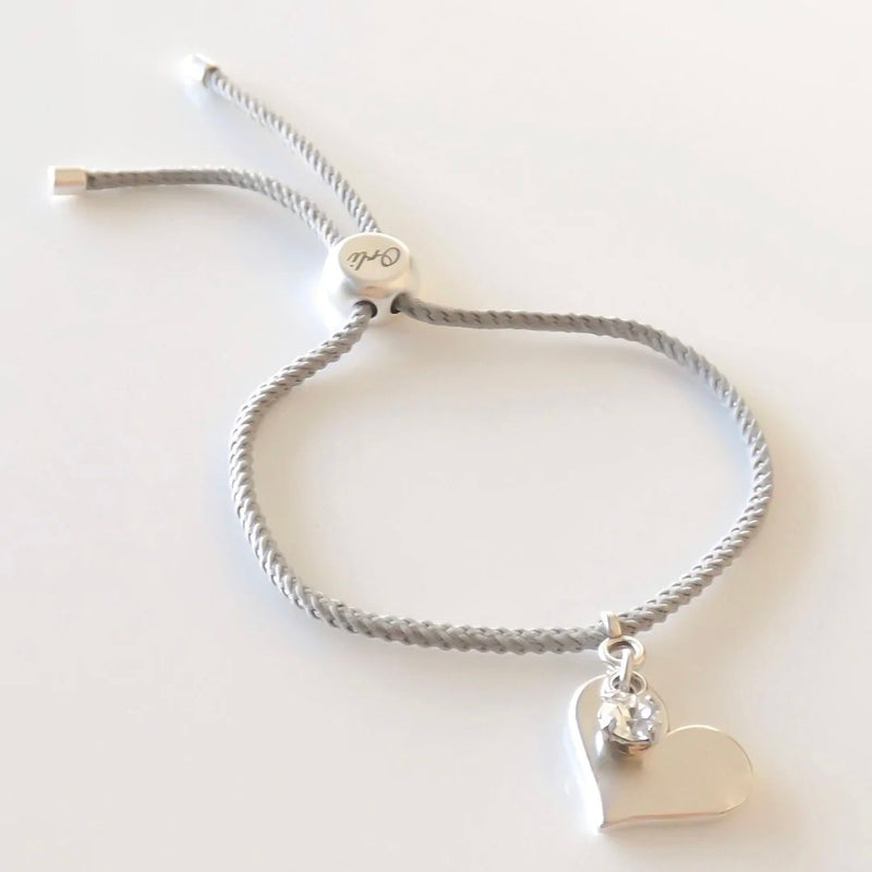 Grey Friendship style braided cord bracelet
