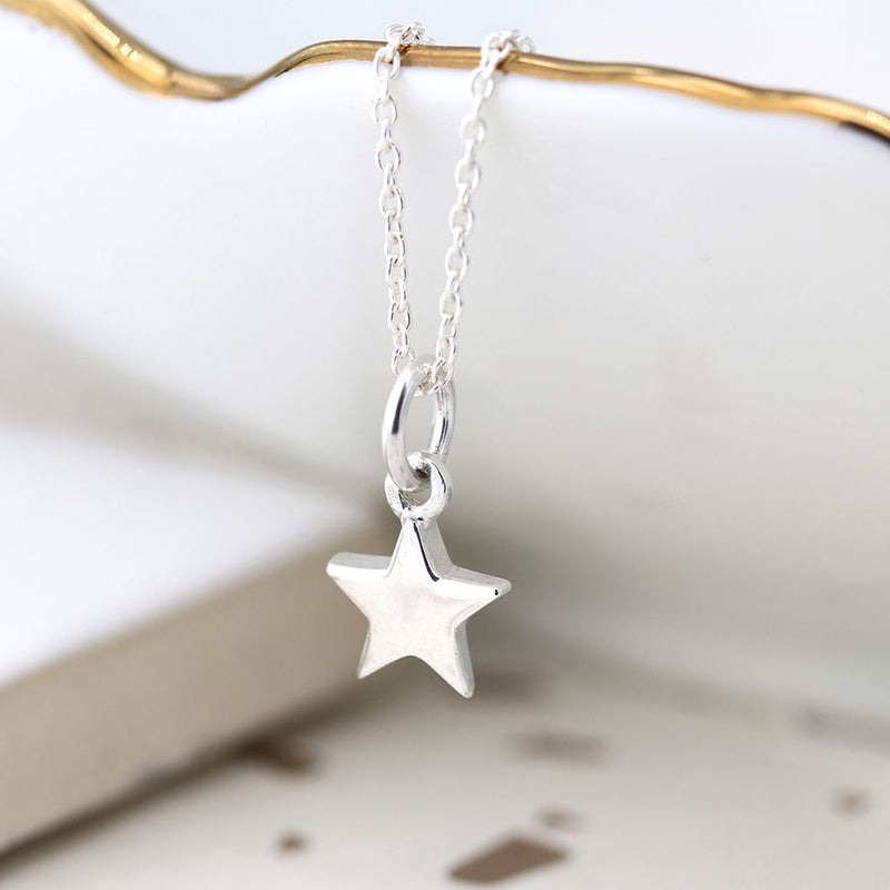 Sterling silver little star necklace