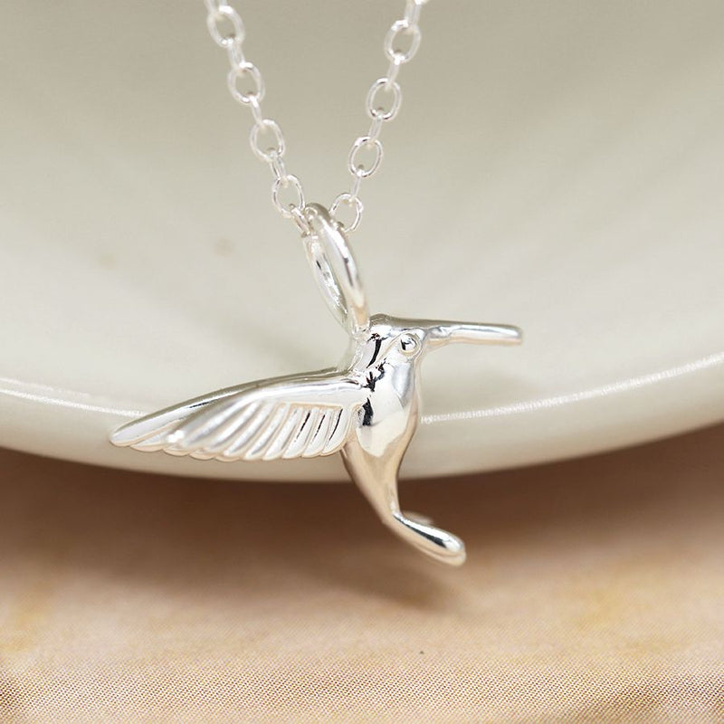 Sterling silver hummingbird necklace