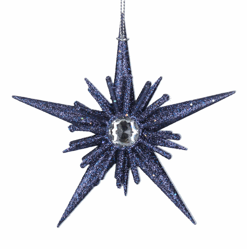 Blue Glitte 5-Point Star w Diamante
